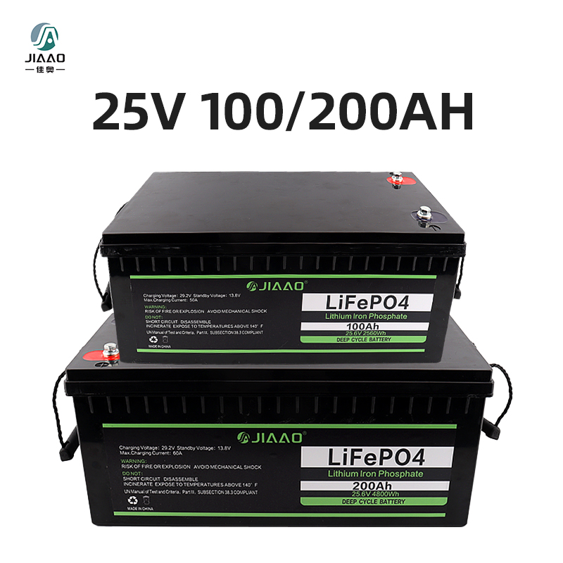 LiFePO4 bateria 25V 100/200Ah Lithium Iron Battery Pack Peso leve 25 v 100/200 ah LiFePO4 Bateria longa vida útil do ciclo para rv campista